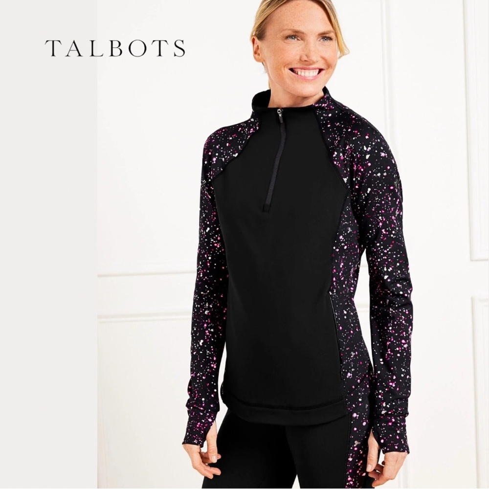 NWOT Talbots Interlock 1/2 Zip Pullover